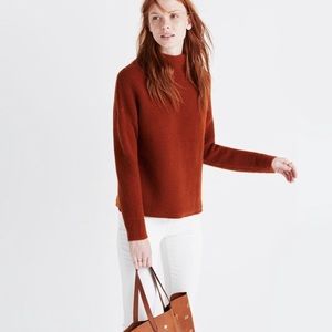 Madewell Southfield Mockneck Sweater in Rust